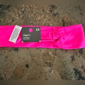 Gap fit headband hot pink sweat band head tie OS